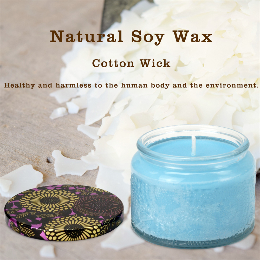 Custom Simple Style Glass Jar Soy Wax Candles With Aromatherapy